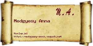 Medgyesy Anna névjegykártya